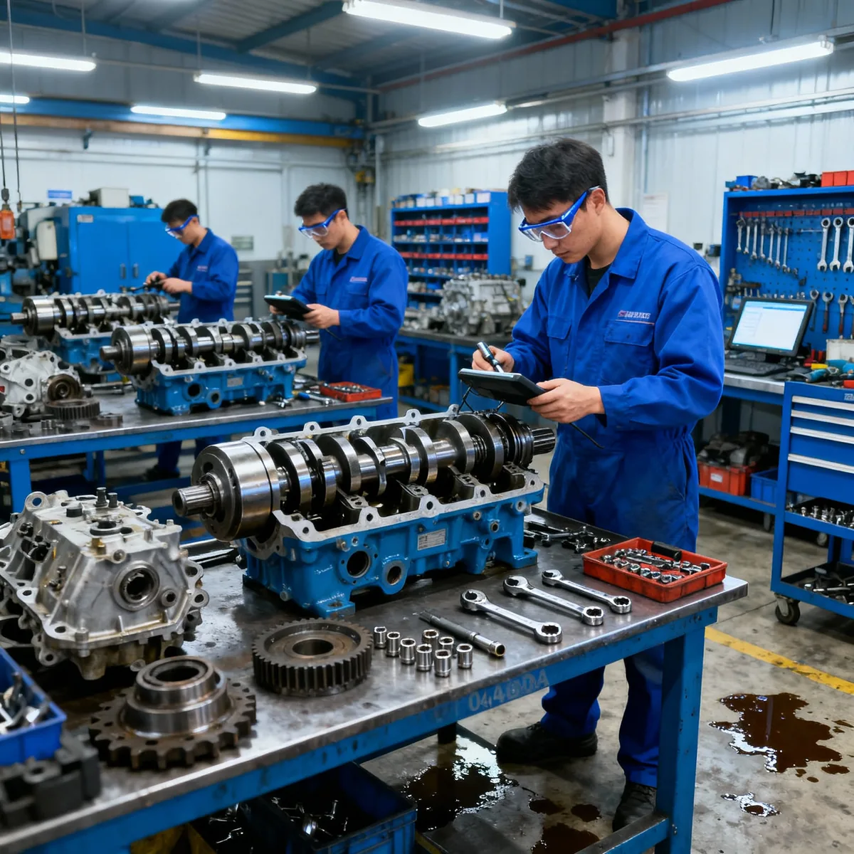 Marine main engine overhaul at the Al Hayl Industrial Area workshop, Fujairah