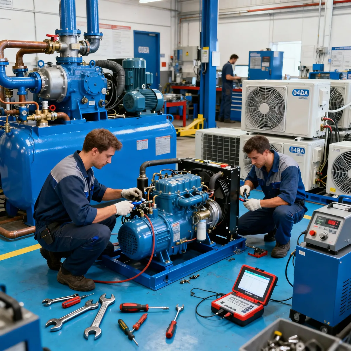 Marine refrigeration and HVAC systems repair onboard a vessel in Fujairah
