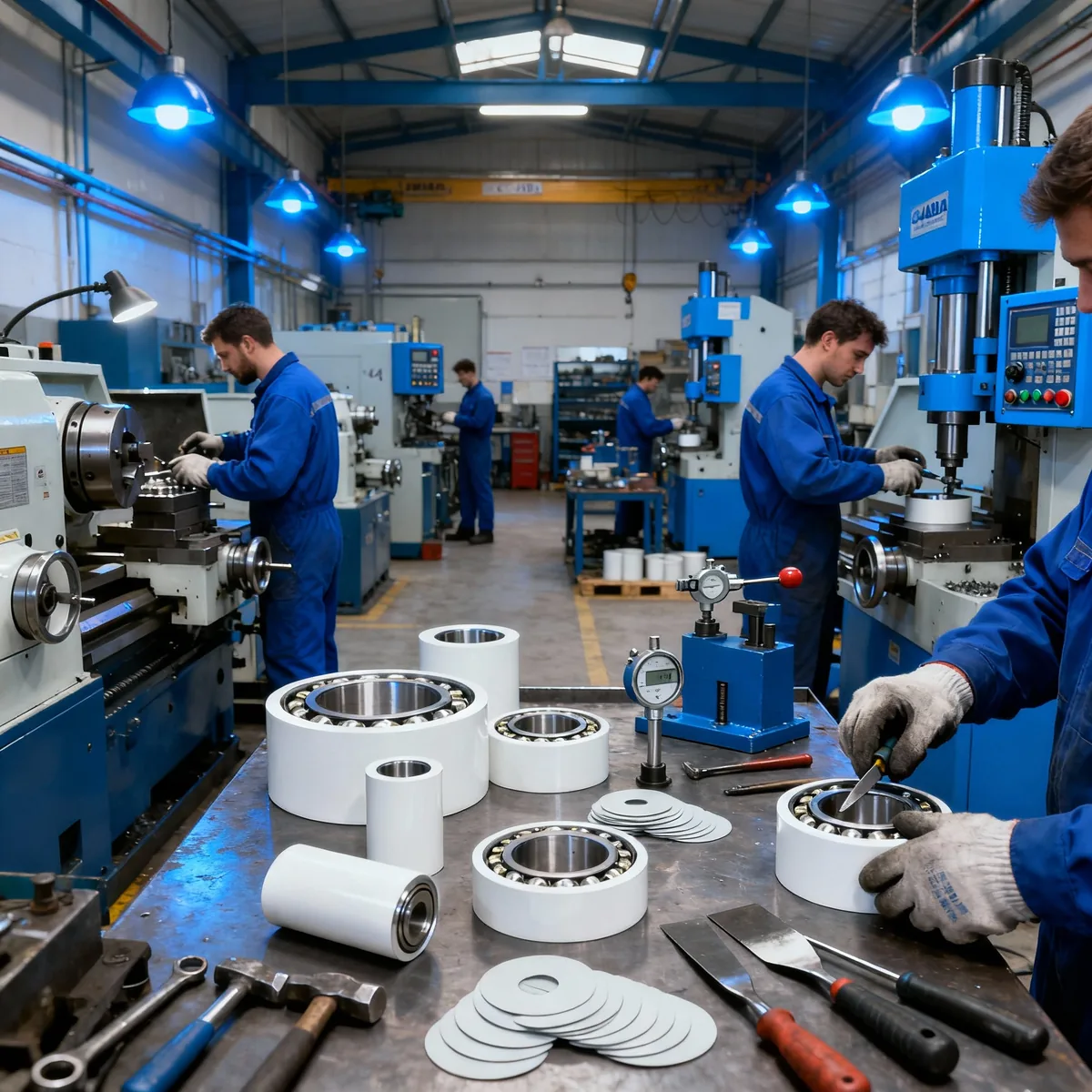 Marine white metal bearing refitting at the Al Hayl workshop, Fujairah